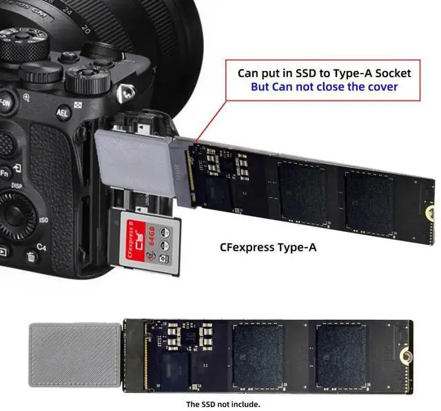 Alt view image 4 of 7 - M.2 NVME to CF Express Type A Hard Drive Converter Adapter for PCIe NVME 2230/2242/2260/2280 SSD