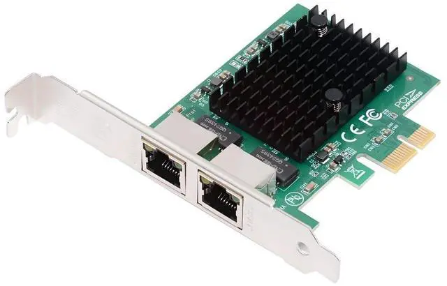 Main image of Dual Port PCIe X1 to RJ45 Network Adapter,2.5G Gigabi Ethernet PCl Express Network Card Adapter for PC/Desktop/Server/NAS/AI with 8cm/12cm Slot Bracket