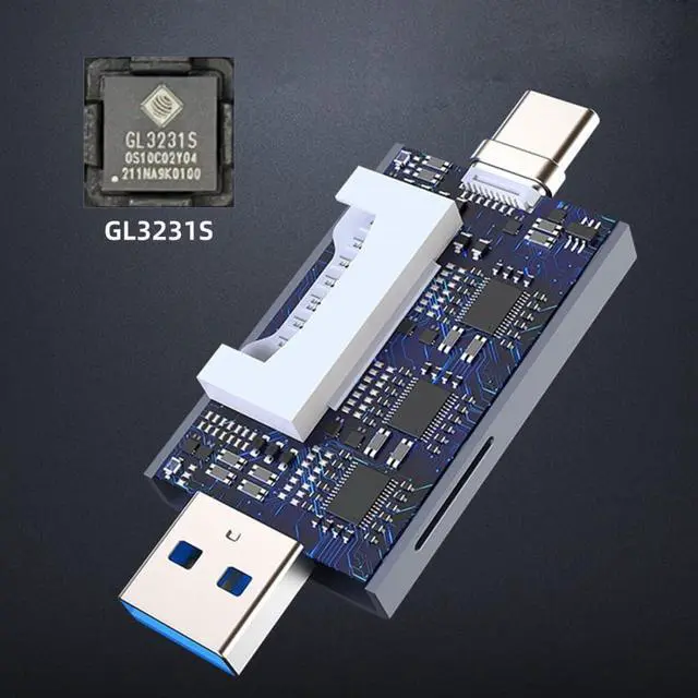 Alt view image 6 of 7 - UHS-II 4.O SD/TF Card Reader, 2 in 1 USB A/C High Speed Memory Card Reader for SDHC/SDXC/Micro SD/Micro SDHC/Micro SDXC