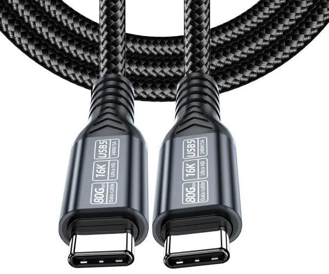 Main image of 3.28FT USB C Monitor Data Cable 16K@60Hz,Support 80Gbps Data Transfer,PD 240W Fast Charging Compatible with CarPlay,Steam Deck,Switch,Projector