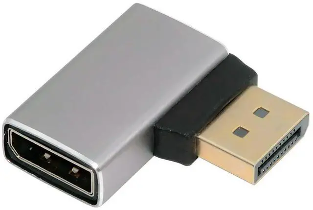 Main image of 8K DisplayPort 1.4 Adapter, DisplayPort Male to Female 8K@60Hz 32.4Gbps High Speed Gold Plated 90 Degree Right Angled Extension Adapter