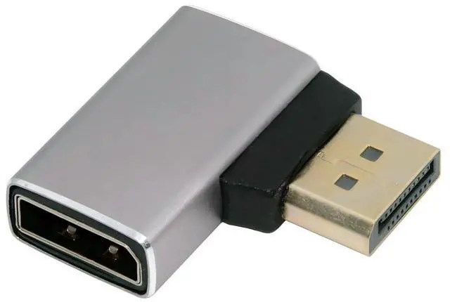 Main image of 8K DisplayPort 1.4 Adapter, DisplayPort Male to Female 8K@60Hz 32.4Gbps High Speed Gold Plated 90 Degree Left Angled Extension Adapter