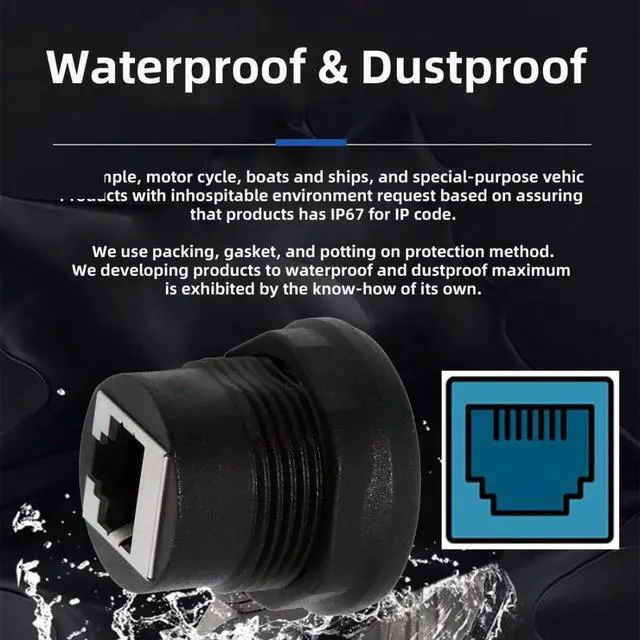 Alt view image 2 of 7 - CAT5E RJ45 Coupler,RJ45 Female to Female Ethernet Extender for Waterproof Panel Mount
