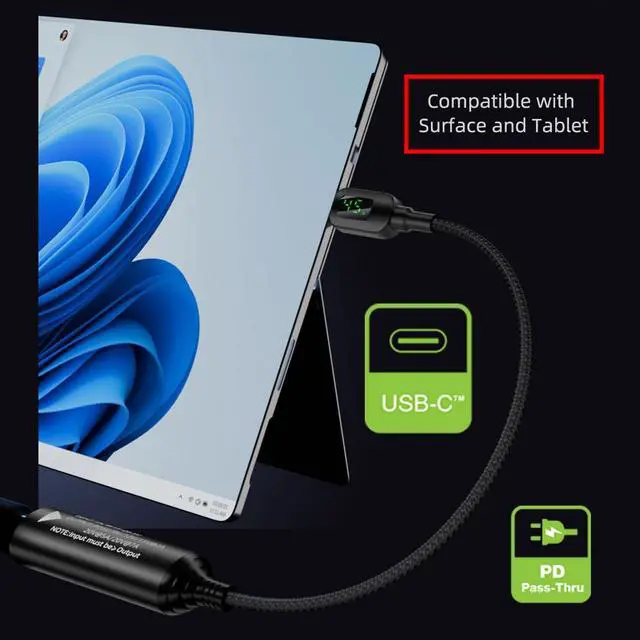Alt view image 4 of 7 - DC Power to USB C Converter,USB C to DC 7.9x5.4MM PD 140W Fast Charging Nylon Braided Cable Compatible 5V/9V/20V