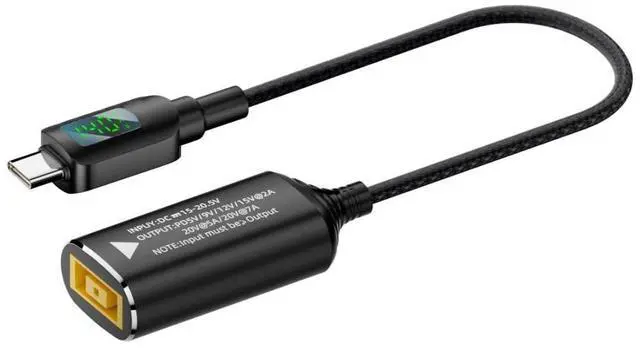 Main image of DC Power to USB C Converter,USB C to DC 11.0x4.5MM Thinkpad PD 140W Fast Charging Nylon Braided Cable Compatible 5V/9V/20V