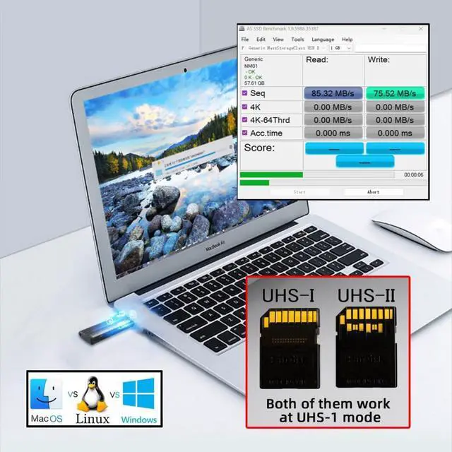 Alt view image 3 of 7 - NM/SD Card Reader, 2-in-1 USB 3.0 Memory Card Reader for Nano Memory Card and SD/SDHC/SDXC/MMC Card