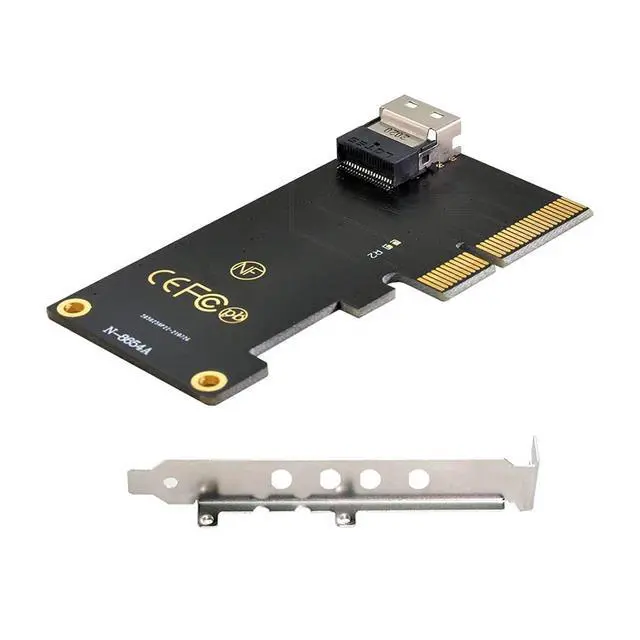 Alt view image 4 of 7 - PCIe 4.0 X4 to Slimline SAS SFF-8654 Adapter with 120mm Bracket for U.2 SFF-8639 NVME PCIe SSD