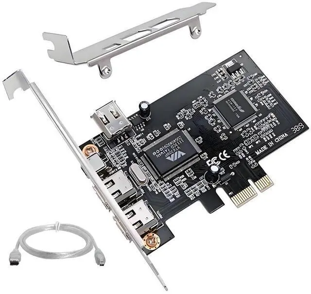 Main image of 4 Ports 1394A Capture Card,3 x 6Pin and 1 x 4Pin 1394A to PCI Express Expansion Card Adapter with 8cm/12cm Slot Bracket and Cable