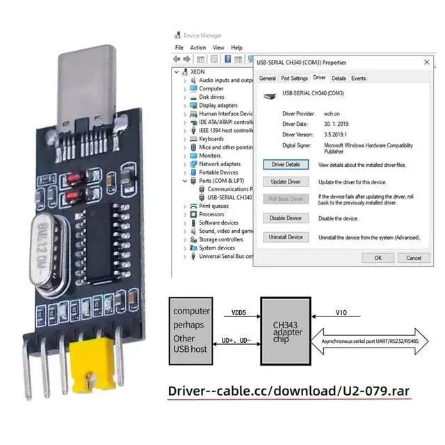 Alt view image 5 of 7 - USB C Plug to TLL Serial Programmer TTL Level 5V/3V3 with PWR/TXD/RXD Indicator Lights