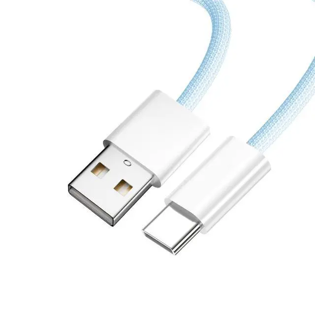 Main image of USB C Nylon Braided Cable, USB 2.0 Male to USB C Male 480Mbps Data Transfer PD 15W Fast Charging Cable Blue 3.28FT/1.0M