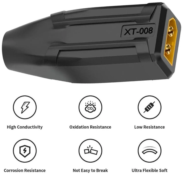 Alt view image 2 of 7 - XT60 to DC Adapter,DC 5.5x2.5mm Female to XT60 Male Bidirectional Charging Adapter for Aircraft Model/Car Model Charging Cable XT60 Model Plug