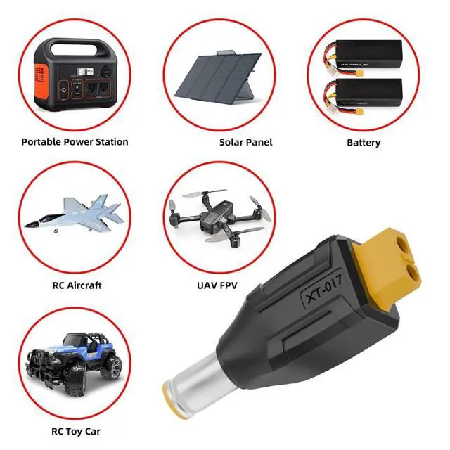 Alt view image 3 of 7 - XT60 to DC Adapter,DC 7.9x5.4mm Male to XT60 Female Bidirectional Charging Conversion Adapter for Aircraft Model/Car Model/Remote Control Toy/Battery Charger