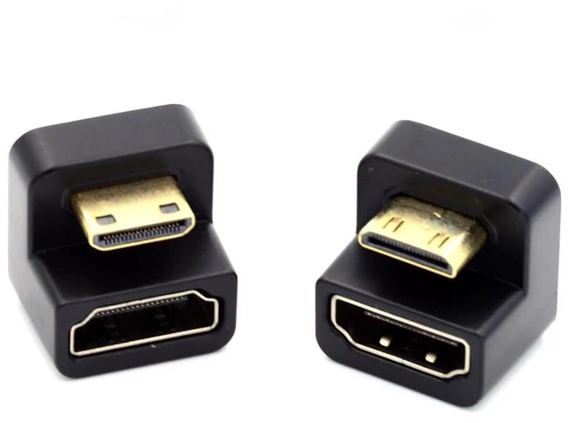 Main image of 2 Pack Mini HDMI Male to HDMI Female 4K@60Hz 180 Degree Angled Converter Connector Adapter