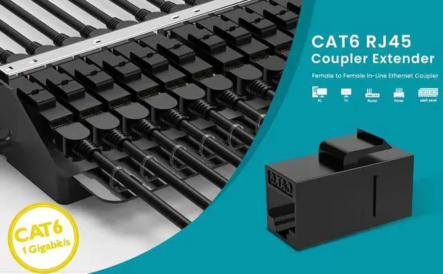 Alt view image 2 of 7 - CAT6 RJ45 Coupler Cat6/Cat5e/Cat5 Female to Female Ethernet Keystone Jack Network Cable Extension Connector Adapter