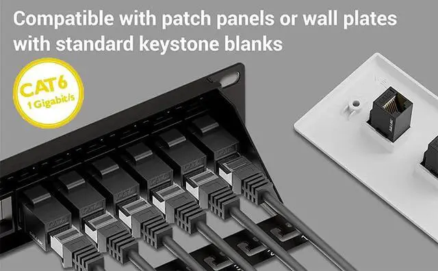 Alt view image 6 of 7 - CAT6 RJ45 Coupler Cat6/Cat5e/Cat5 Female to Female Ethernet Keystone Jack Network Cable Extension Connector Adapter