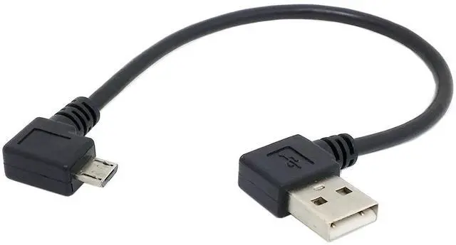 Main image of USB 2.0 to Micro USB 5Pin 90 Degree Left Angled Data Charge Extension Cable 20cm