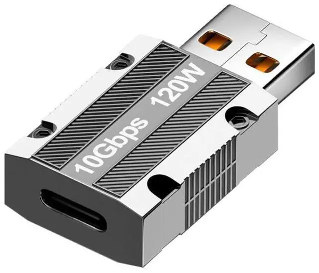 Main image of Type-C USB C to USB 3.0 Connector 10Gbps Data 120W Power Adapter Alloy Shell Mecha Cyberpunk Style