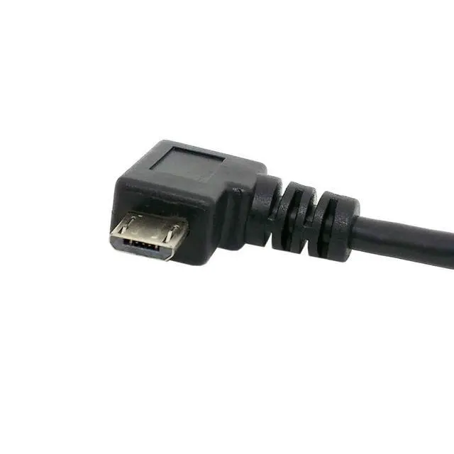 Alt view image 3 of 5 - USB 2.0 to Micro USB 5Pin 90 Degree Left Angled Data Charge Extension Cable 20cm