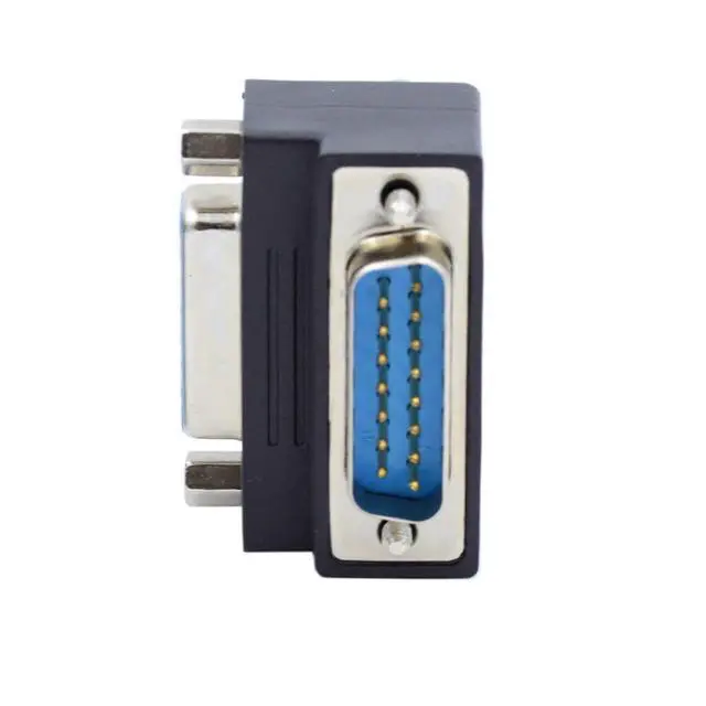 Alt view image 7 of 7 - DSUB D-subminiature 15Pin Male to Female Down 90Degree Angled Extension Adapter DB Connector