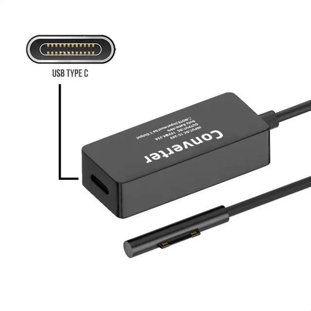 Alt view image 7 of 7 - Surface Charge Converter,USB Type C to Surface Pro3/4/5/6/7/8/9 Book Pro 65W DC 15V Charge Adapter