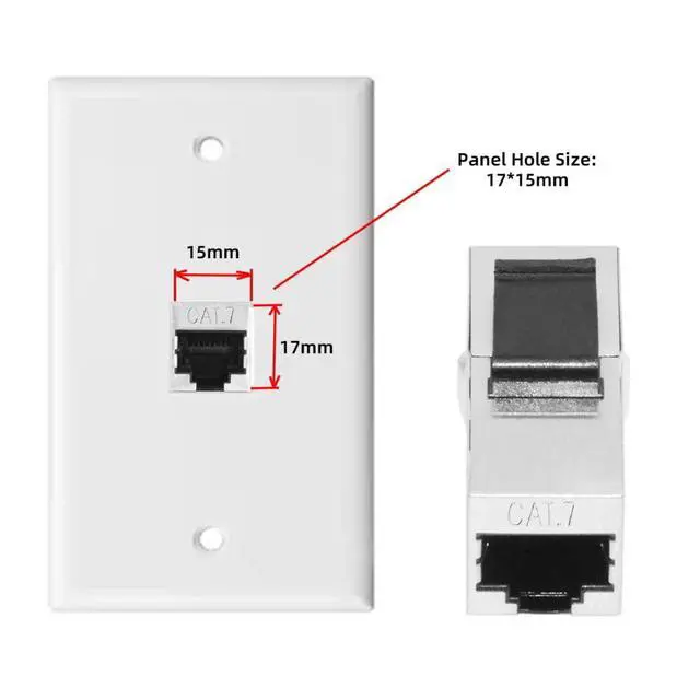 Alt view image 5 of 7 - CAT7 Keystone Jack Adapter 10Gbps CAT7 RJ45 Female to Female Ethernet Shielded Keystone Insert Socket Module Coupler Adapte for Cat7/Cat6a/Cat6/Cat5/Cat5e Cable