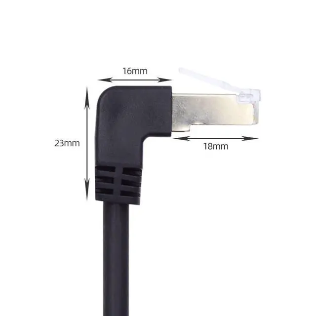 Alt view image 6 of 7 - RJ45 Cable,8P8C FTP STP UTP Cat6 Male to Female LAN Ethernet Network Extension Cable 90 Degree UP Angled with Panel Mount Holes