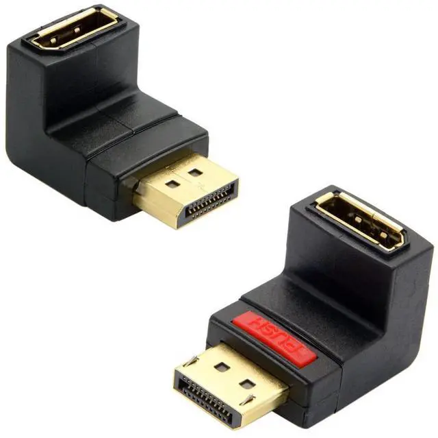 Main image of Up & Down Angled 90 Degree DP DisplayPort Male to Female Extension Adapter 4K 60hz