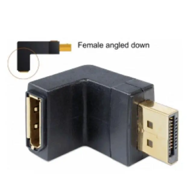 Alt view image 3 of 7 - Up & Down Angled 90 Degree DP DisplayPort Male to Female Extension Adapter 4K 60hz