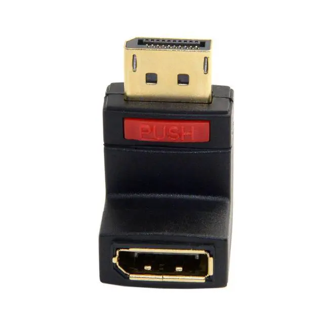 Alt view image 7 of 7 - Up & Down Angled 90 Degree DP DisplayPort Male to Female Extension Adapter 4K 60hz