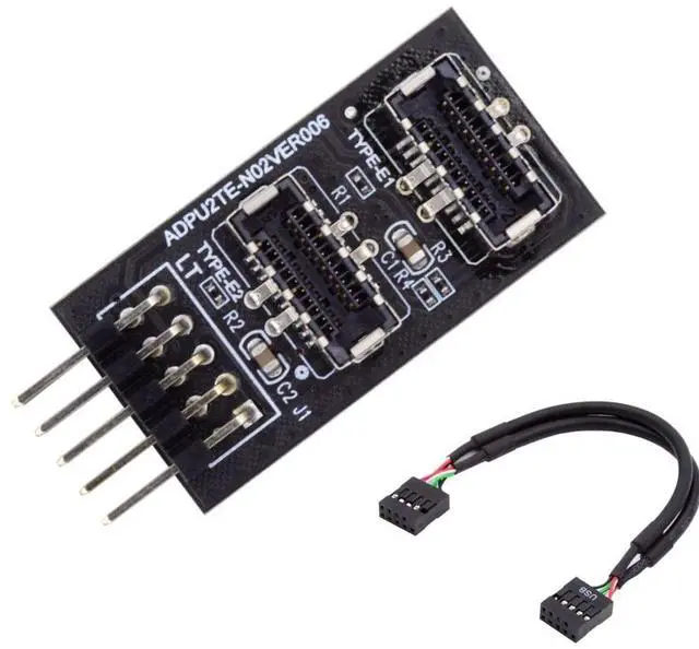 Main image of USB 2.0 9Pin/10Pin 1 to 2 USB 3.1 Type E Female Front Panel Socket Mainboard Header Extension Adapter