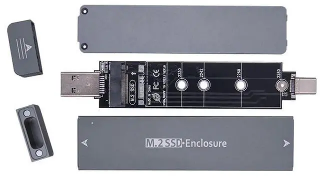 Main image of CY M.2 to USB Adapter,NVME M-Key M.2 NGFF SATA SSD to USB 3.0 Type A & Type C Combo PCBA Case 2280/2230/2242mm Adapter RTL9210B Chipset