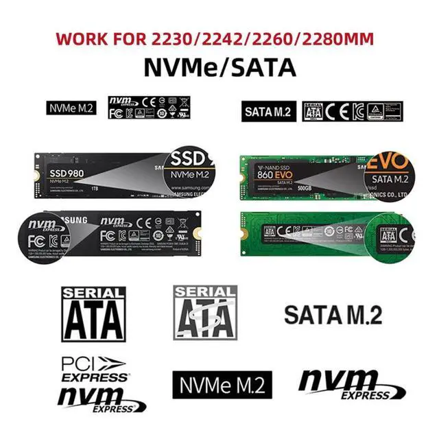 Alt view image 2 of 7 - CY M.2 to USB Adapter,NVME M-Key M.2 NGFF SATA SSD to USB 3.0 Type A & Type C Combo PCBA Case 2280/2230/2242mm Adapter RTL9210B Chipset