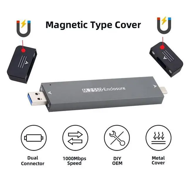 Alt view image 4 of 7 - CY M.2 to USB Adapter,NVME M-Key M.2 NGFF SATA SSD to USB 3.0 Type A & Type C Combo PCBA Case 2280/2230/2242mm Adapter RTL9210B Chipset