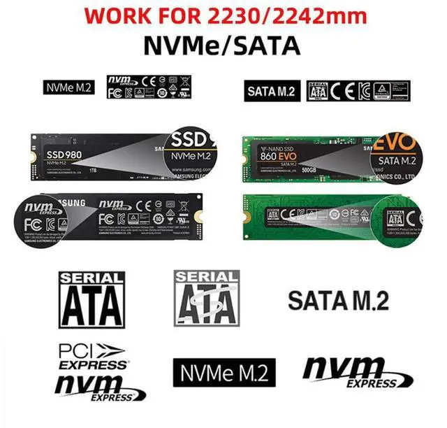 Alt view image 3 of 7 - CY M.2 to USB Adapter,NVME M-Key M.2 NGFF SATA SSD to USB 3.0 Type A & Type C Combo PCBA Case 2230/2242mm Adapter RTL9210B Chipset