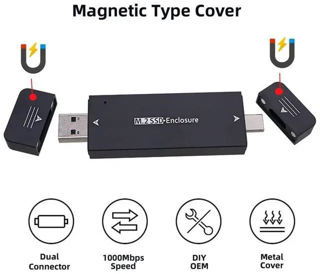 Alt view image 4 of 7 - CY M.2 to USB Adapter,NVME M-Key M.2 NGFF SATA SSD to USB 3.0 Type A & Type C Combo PCBA Case 2230/2242mm Adapter RTL9210B Chipset