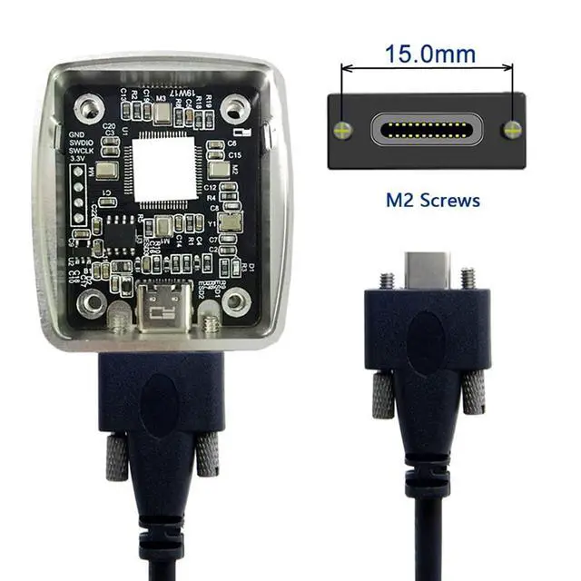 Alt view image 4 of 7 - Type-C USB 3.1 USB-C Male to Male Type-C USB 3.1 USB-C with M2 Screws Locking Panel Mount Type 10Gbps Data Cable 2.0M