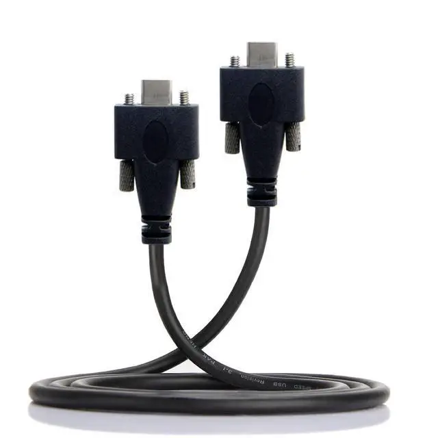 Alt view image 7 of 7 - Type-C USB 3.1 USB-C Male to Male Type-C USB 3.1 USB-C with M2 Screws Locking Panel Mount Type 10Gbps Data Cable 3.0M