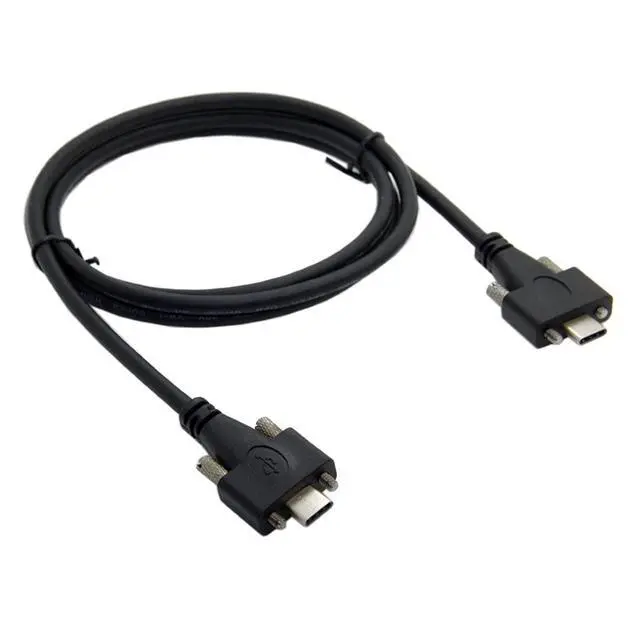 Alt view image 7 of 7 - Type-C USB 3.1 USB-C Male to Male Type-C USB 3.1 USB-C with M2 Screws Locking Panel Mount Type 10Gbps Data Cable 2.0M