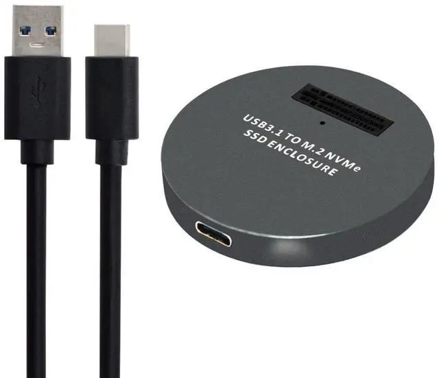 Main image of M.2 NVME SSD Enclosure Reader,USB 3.1 Gen 2 10Gbps Desktop M.2 SSD Enclosure Adapter Aluminum Alloy Black