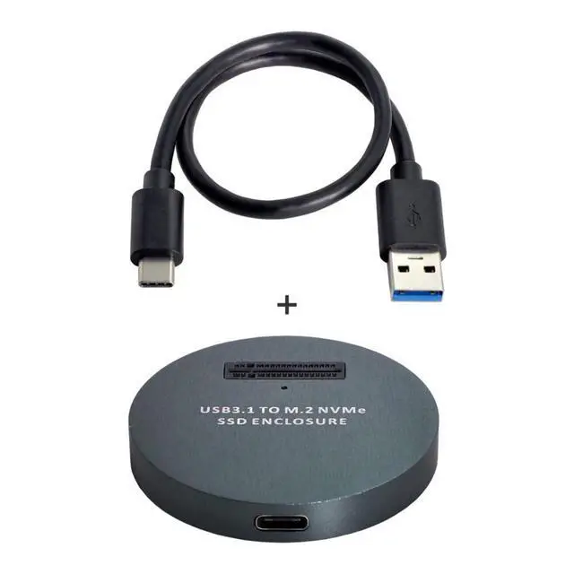 Alt view image 7 of 7 - M.2 NVME SSD Enclosure Reader,USB 3.1 Gen 2 10Gbps Desktop M.2 SSD Enclosure Adapter Aluminum Alloy Black