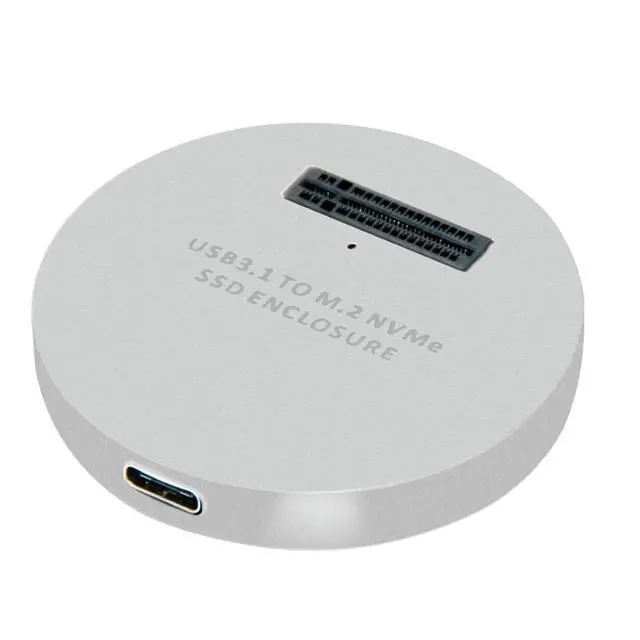 Alt view image 7 of 7 - M.2 NVME SSD Enclosure Reader,USB 3.1 Gen 2 10Gbps Desktop M.2 SSD Enclosure Adapter Aluminum Alloy Silver