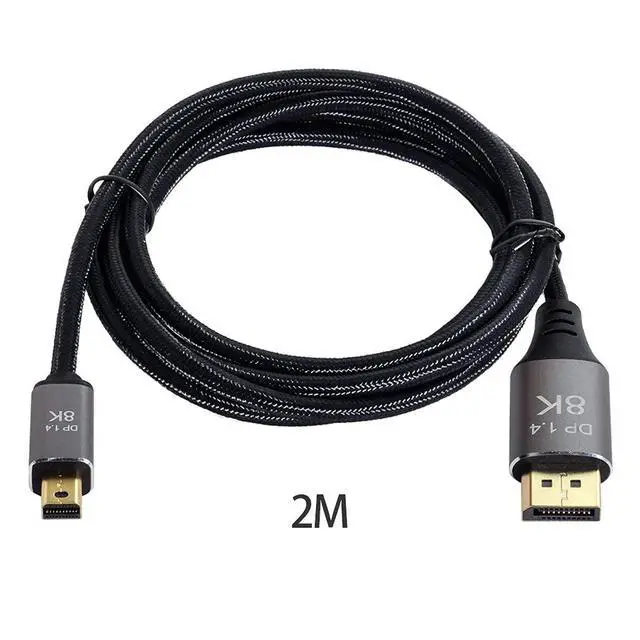 Alt view image 3 of 6 - 2m Mini DP to DP 4K 8K DisplayPort Cable for Video PC Laptop TV
