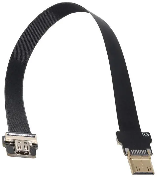 Alt view image 3 of 6 - CY Mini HDMI to Micro HDMI Cable CYFPV Mini HDMI Male to Micro HDMI Female Extension FPC Flat Cable 1080P for FPV HDTV Multicopter Aerial Photography