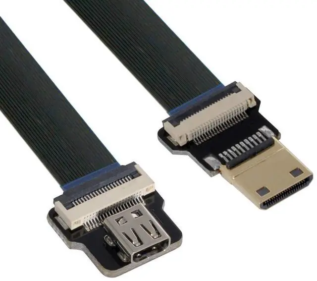 Main image of CY Mini HDMI to Micro HDMI Cable CYFPV Mini HDMI Male to Micro HDMI Female Extension FPC Flat Cable 1080P for FPV HDTV Multicopter Aerial Photography