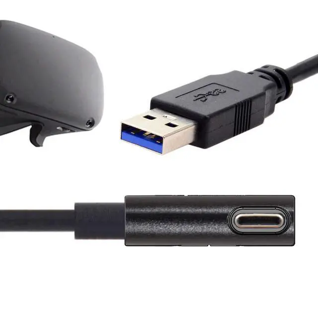 Alt view image 3 of 7 - USB 3.0 to USB C 90 Degree Angled Data Transfer Extension Cable 5Gbps DC 5V 3A 5.0M