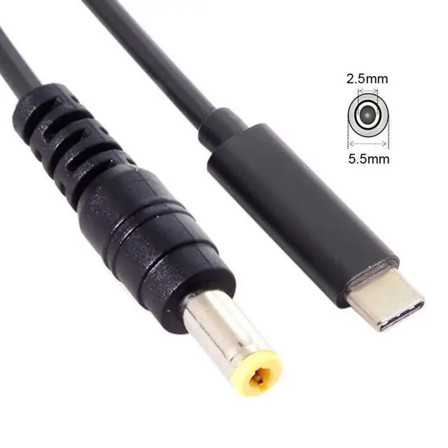 Alt view image 6 of 6 - USB C to DC 5.5x2.5MM PD65W Fast Charging Power Cable for Laptop 5.91FT/1.8M