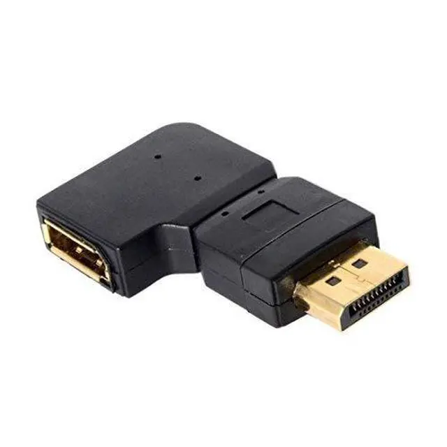 Alt view image 2 of 4 - 4K DP DisplayPort Male 90 Degree Left Angled to Female Extension Adapter Converter Black