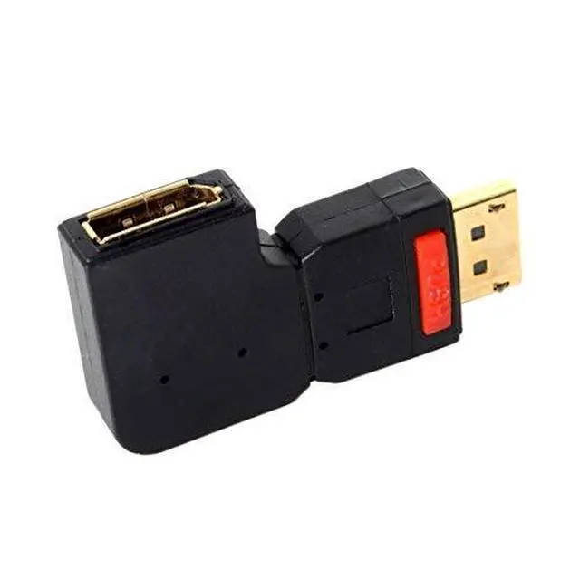 Alt view image 3 of 4 - 4K DP DisplayPort Male 90 Degree Left Angled to Female Extension Adapter Converter Black