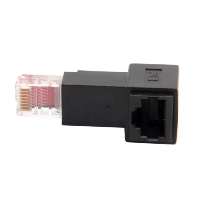 Alt view image 4 of 7 - RJ45 8P8C FTP STP UTP Cat 5e LAN Ethernet Network Extension Connector Adapter 90 Degree UP Angled