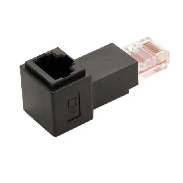 Alt view image 6 of 7 - RJ45 8P8C FTP STP UTP Cat 5e LAN Ethernet Network Extension Connector Adapter 90 Degree UP Angled